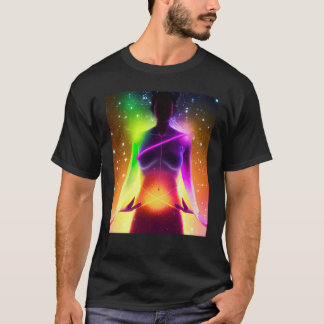 T-shirt Yoga Girl Femme Sun Salutation Méditation Chakra