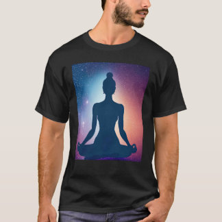 T-shirt Yoga Girl Femme Sun Salutation Méditation Chakra