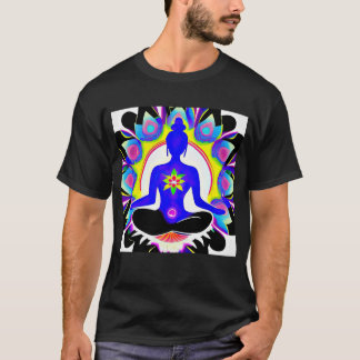 T-shirt Yoga Girl Femme Sun Salutation Méditation Chakra