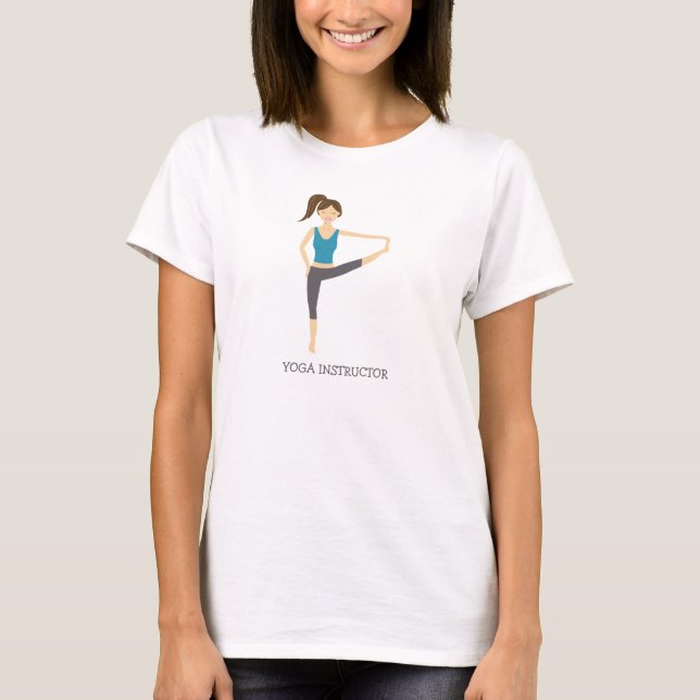 T-shirt Yoga Girl In Big Toe Pose Et Yoga Instructeur Text (Devant)