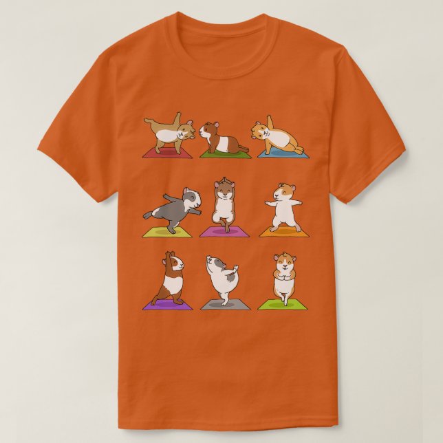 T-shirt Yoga Guinée méditation porc Yogi Namaste Sport Cad (Design devant)