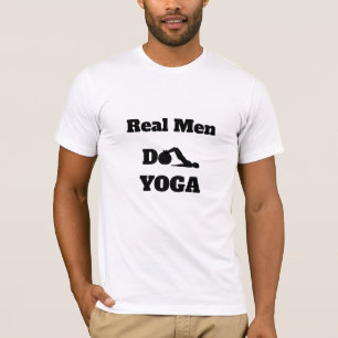 T-shirt *~* Yoga - Les vrais hommes font YOGA Blanc