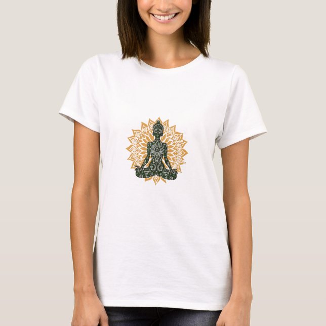 T-shirt Yoga Lotus Pose Zen Graphisme (Devant)