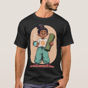T-shirt Yoga Maman Accro au Café T