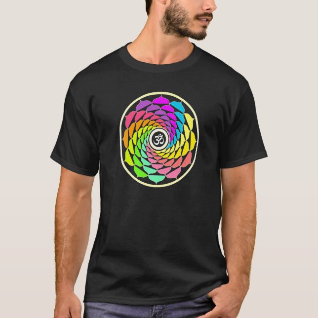 T-shirt Yoga Méditation Fitness Spirituel Om Lotus Fleur (Devant)