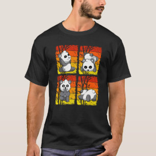 T-shirt Yoga Panda Animaux Mangeant du Bambou Chinois Gym