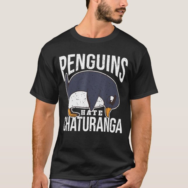 T-shirt Yoga Penguin Yogi Yoga Pose Chaturanga Yoga (Devant)
