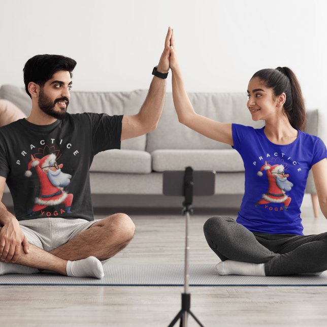 T-shirt Yoga Père Noël diffuser Festive Zen Vibes de Noël (Créateur téléchargé)