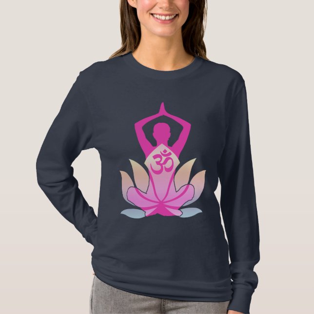 T-shirt Yoga spirituel de fleur d'OM Namaste Lotus sur le (Devant)