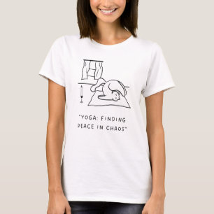 T-shirt Yoga : Trouver la paix au chaos Chat de Yoga