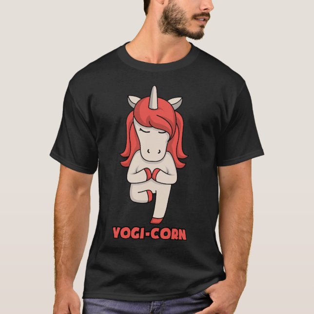 T-shirt Yoga Unicorn Yogi Corn Fitness Yoga Enseignant (Devant)