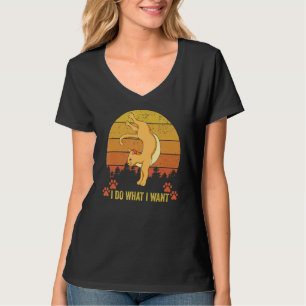 T-shirt Yoga vintage Chat Je Fais Ce Que Je Veux Feline Ch