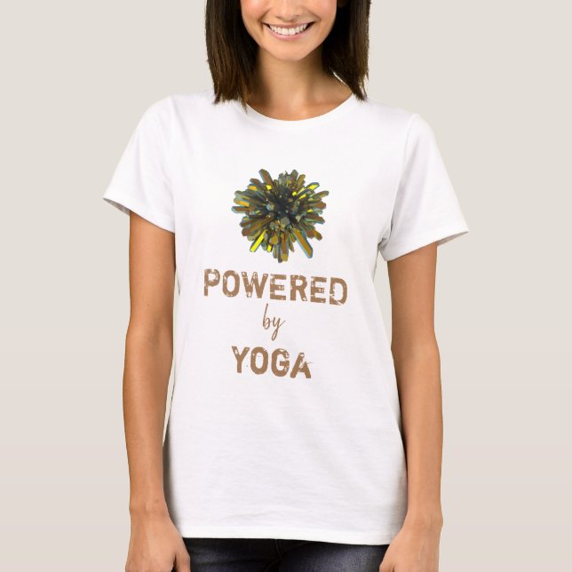 T-shirt *~* Yoga Yellow Gold Crystal Sphere Femmes Blanc (Devant)