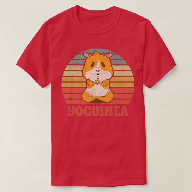 T-shirt Yoguinea Cute Guinée Pig Rodent Pet Yoga Méditerra (Design devant)