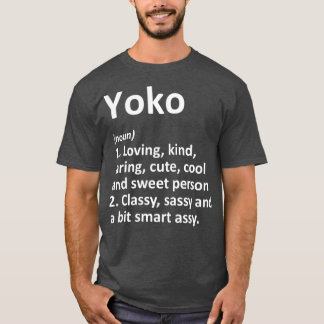 T-shirt YOKO Définition Nom personnalisé Amusant Anniversa