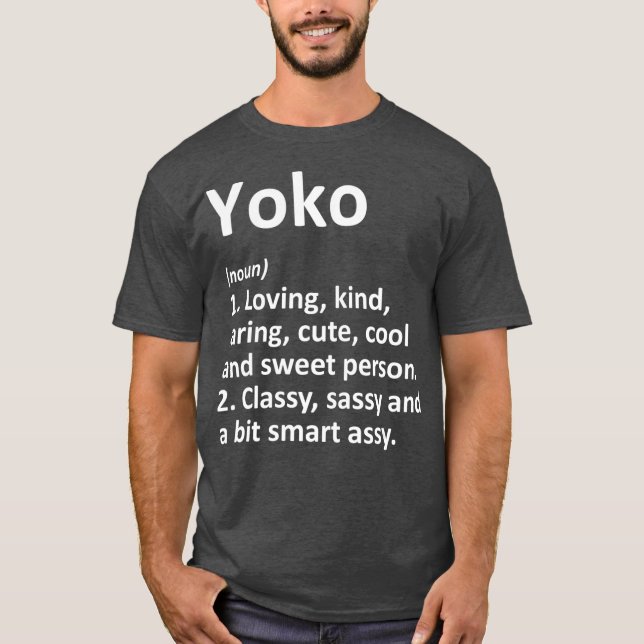 T-shirt YOKO Définition Nom personnalisé Amusant Anniversa (Devant)