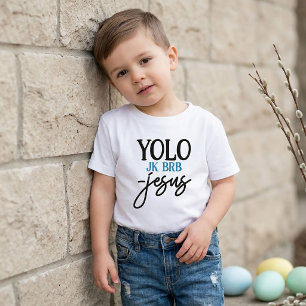 T-Shirt YOLO JK BRB Jésus de Pâques pour Enfants