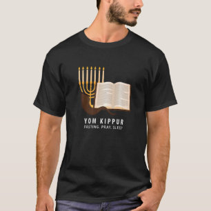 T-shirt Yom Kippour Menorah Shofar jeûne Prière Sommeil