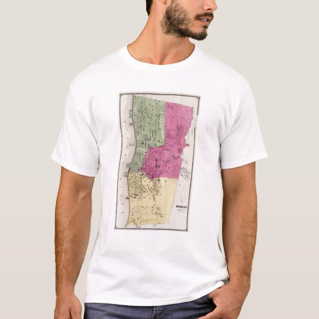 T-shirt Yonkers, atlas de NY (Devant)