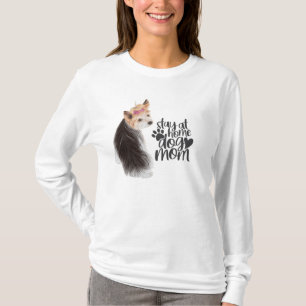 T-shirt Yorkie adorable - Restez à la maison maman chien