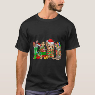 T-shirt Yorkie Chien de Noël Pyjamas Café Latte Mugs Xma