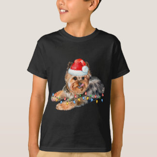 T-shirt Yorkie Christmas Light Chien Chien Chien Chien Chi