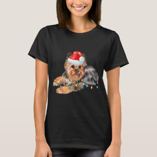 T-shirt Yorkie Christmas Light Chien Chien Chien Chien Chi