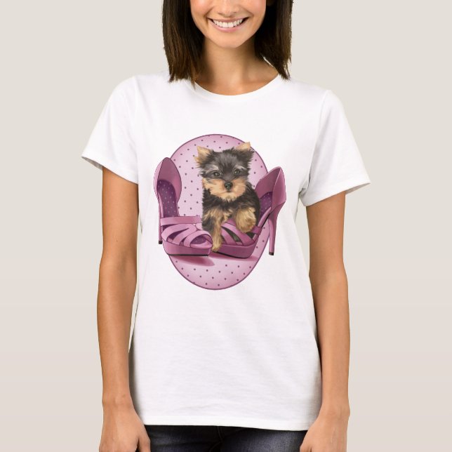 T-shirt Yorkie dans la chaussure (Devant)