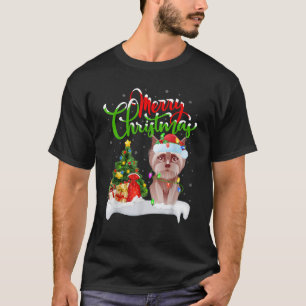 T-shirt Yorkie drôle amateur de chien Éclairage de Noël Yo