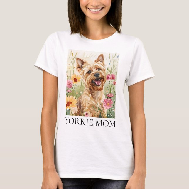 T-shirt Yorkie Maman Chemise - Aquarelle Chien Cadeau Teft (Devant)