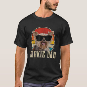 T-shirt Yorkie Papa Lunettes de soleil Funny Chien Vintage