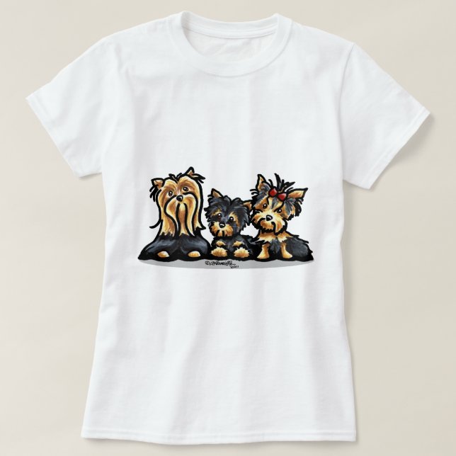 T-shirt Yorkie Trio (Design devant)