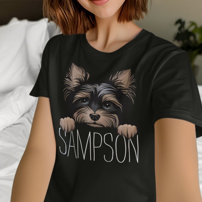 T-shirt Yorkie Yorkshire Terrier Nom du chien (Personalized Yorkie t-shirt for women. Yorkshire Terrier dog lover gifts.)