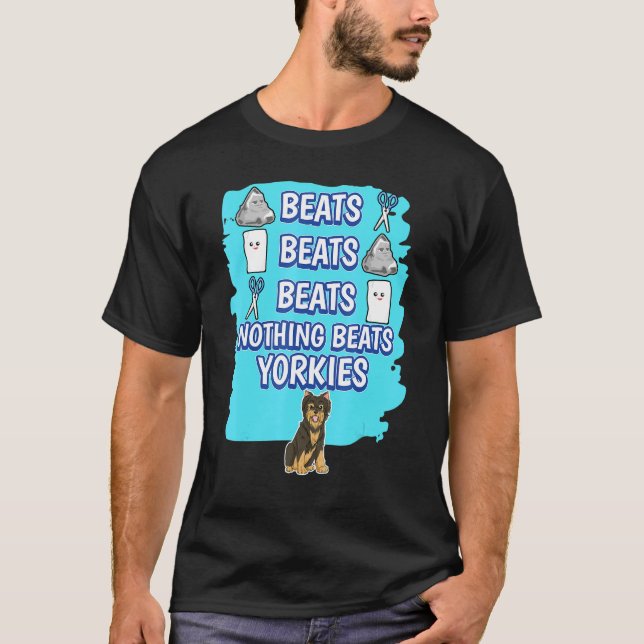 T-shirt Yorkies Rock Papier Ciseaux Jeu Yorkshire Terrier (Devant)