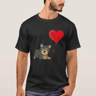 T-shirt Yorkshire avec coeur Balloon Valentines Jour Amour