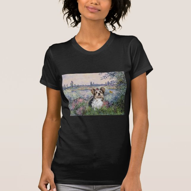 T-shirt Yorkshire Terrier (Biewer) - Sur la Seine (Devant)