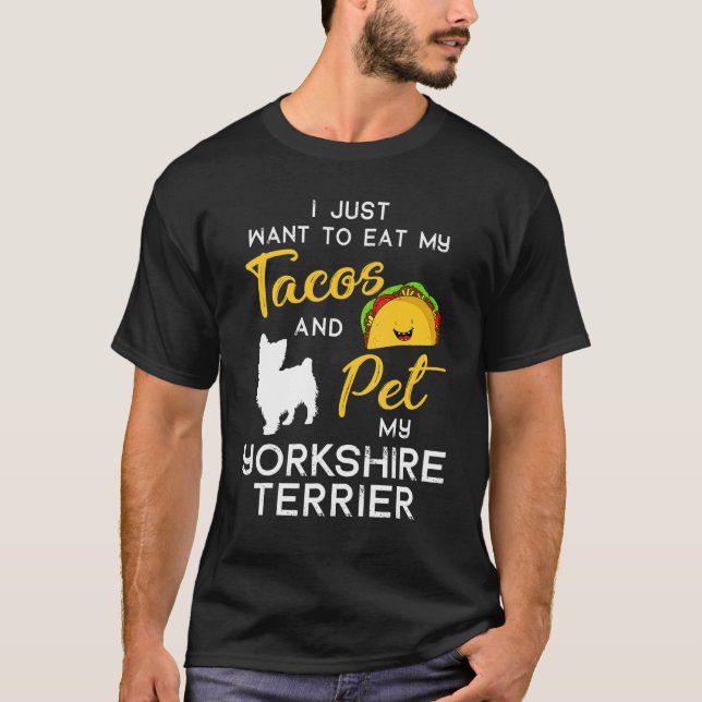 T-shirt Yorkshire Terrier Chien Tacos Propriétaire de l'Am (Devant)