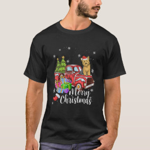 T-shirt Yorkshire Terrier équitation Camion Rouge Noël Mer