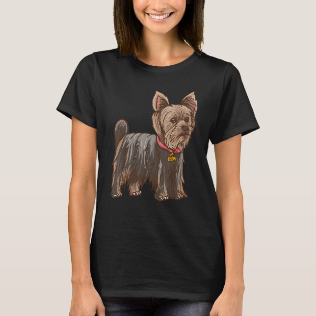 T-shirt Yorkshire Terrier - Identification de chien - Chie (Devant)