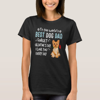T-shirt Yorkshire Terrier Meilleur Chien Papa Valentines D