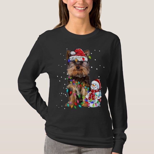 T-shirt Yorkshire Terrier Noël Noël Noël Noël Noël Noël No (Devant)