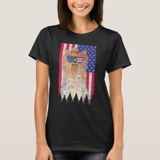 T-shirt Yorkshire Terrier Patriotic Chien Usa Pride Améric