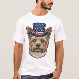 T-shirt Yorkshire Terrier Patriotique Vintage