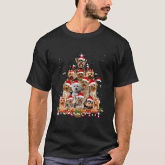 T-shirt Yorkshire Terrier Père Noël Christmas Tree lumière