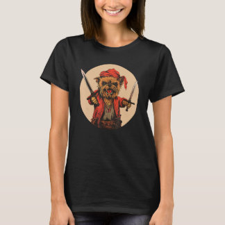 T-shirt Yorkshire Terrier Pirate Funny Chien Capitaine