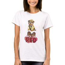 Yorkshire Terrier Pompier Retour Le Rouge