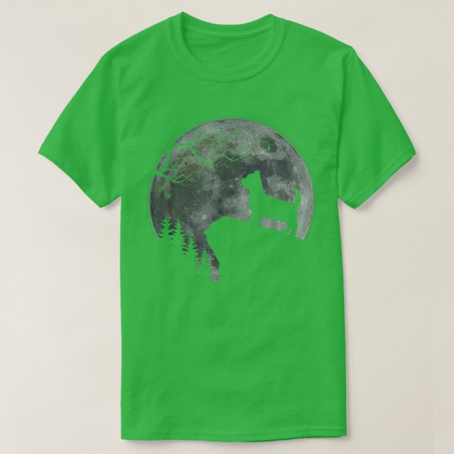 T-shirt Yorkshire Terrier sous la lune Amoureux de les chi (Design devant)