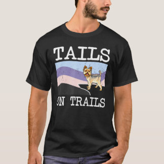 T-shirt Yorkshire Terrier Tails Sur Les Sentiers Randonnée