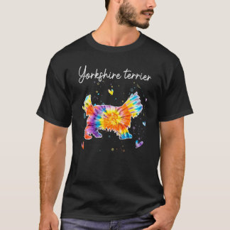 T-shirt Yorkshire Terrier Tie Dye Chien arc-en-ciel