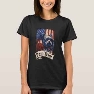 T-shirt Yorkshire Terrier Us Drapeau race de chien - Anima